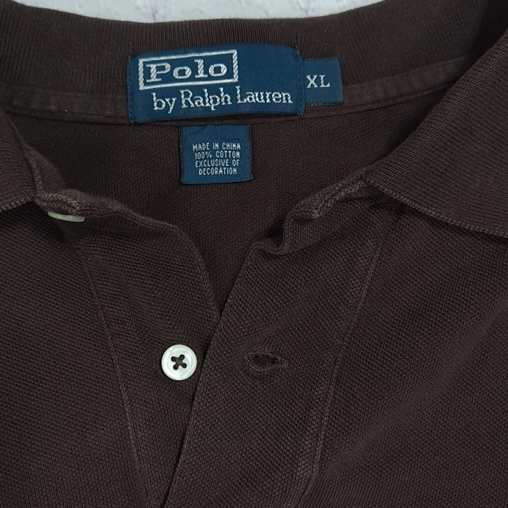 Polo By Ralph Lauren Chocolate Long Sleeve Quarter Button Polo